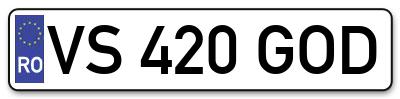 Placuta inmatriculare numar auto  VS-420-GOD, VS 420 GOD, VS420GOD