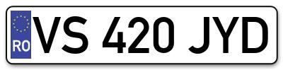 Placuta inmatriculare numar auto  VS-420-JYD, VS 420 JYD, VS420JYD