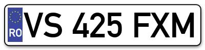 Placuta inmatriculare numar auto  VS-425-FXM, VS 425 FXM, VS425FXM