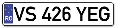 Placuta inmatriculare numar auto  VS-426-YEG, VS 426 YEG, VS426YEG