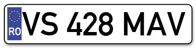 Placuta inmatriculare numar auto  VS-428-MAV, VS 428 MAV, VS428MAV