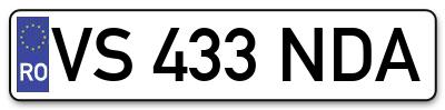 Placuta inmatriculare numar auto  VS-433-NDA, VS 433 NDA, VS433NDA