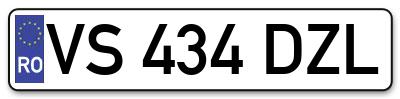 Placuta inmatriculare numar auto  VS-434-DZL, VS 434 DZL, VS434DZL
