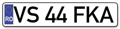 Placuta inmatriculare numar auto  VS-44-FKA, VS 44 FKA, VS44FKA