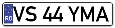 Placuta inmatriculare numar auto  VS-44-YMA, VS 44 YMA, VS44YMA