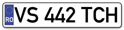 Placuta inmatriculare numar auto  VS-442-TCH, VS 442 TCH, VS442TCH