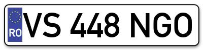 Placuta inmatriculare numar auto  VS-448-NGO, VS 448 NGO, VS448NGO