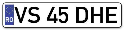 Placuta inmatriculare numar auto  VS-45-DHE, VS 45 DHE, VS45DHE