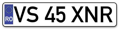 Placuta inmatriculare numar auto  VS-45-XNR, VS 45 XNR, VS45XNR