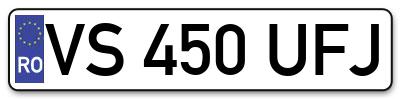 Placuta inmatriculare numar auto  VS-450-UFJ, VS 450 UFJ, VS450UFJ