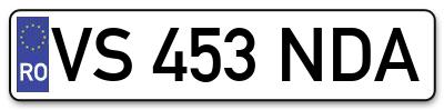 Placuta inmatriculare numar auto  VS-453-NDA, VS 453 NDA, VS453NDA