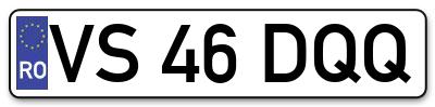 Placuta inmatriculare numar auto  VS-46-DQQ, VS 46 DQQ, VS46DQQ