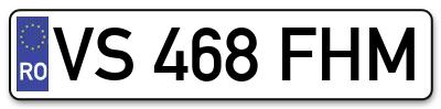 Placuta inmatriculare numar auto  VS-468-FHM, VS 468 FHM, VS468FHM