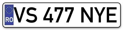 Placuta inmatriculare numar auto  VS-477-NYE, VS 477 NYE, VS477NYE