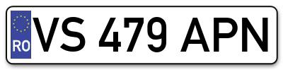 Placuta inmatriculare numar auto  VS-479-APN, VS 479 APN, VS479APN