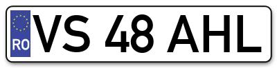 Placuta inmatriculare numar auto  VS-48-AHL, VS 48 AHL, VS48AHL