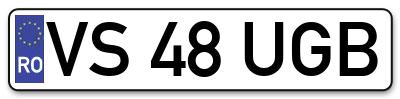 Placuta inmatriculare numar auto  VS-48-UGB, VS 48 UGB, VS48UGB