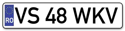 Placuta inmatriculare numar auto  VS-48-WKV, VS 48 WKV, VS48WKV