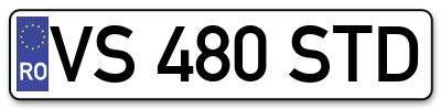 Placuta inmatriculare numar auto  VS-480-STD, VS 480 STD, VS480STD