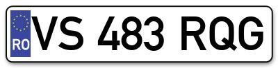 Placuta inmatriculare numar auto  VS-483-RQG, VS 483 RQG, VS483RQG