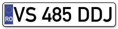 Placuta inmatriculare numar auto  VS-485-DDJ, VS 485 DDJ, VS485DDJ