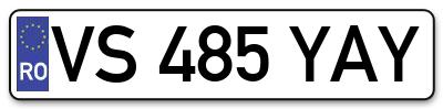 Placuta inmatriculare numar auto  VS-485-YAY, VS 485 YAY, VS485YAY