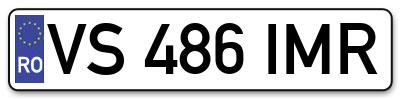Placuta inmatriculare numar auto  VS-486-IMR, VS 486 IMR, VS486IMR