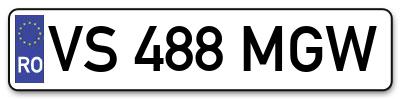 Placuta inmatriculare numar auto  VS-488-MGW, VS 488 MGW, VS488MGW