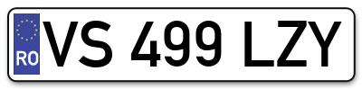 Placuta inmatriculare numar auto  VS-499-LZY, VS 499 LZY, VS499LZY