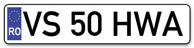 Placuta inmatriculare numar auto  VS-50-HWA, VS 50 HWA, VS50HWA