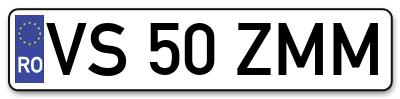 Placuta inmatriculare numar auto  VS-50-ZMM, VS 50 ZMM, VS50ZMM