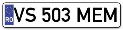 Placuta inmatriculare numar auto  VS-503-MEM, VS 503 MEM, VS503MEM