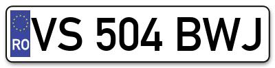 Placuta inmatriculare numar auto  VS-504-BWJ, VS 504 BWJ, VS504BWJ