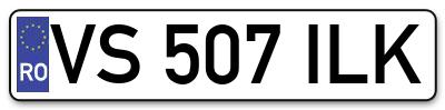 Placuta inmatriculare numar auto  VS-507-ILK, VS 507 ILK, VS507ILK