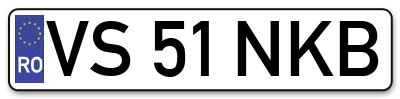 Placuta inmatriculare numar auto  VS-51-NKB, VS 51 NKB, VS51NKB