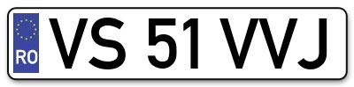 Placuta inmatriculare numar auto  VS-51-VVJ, VS 51 VVJ, VS51VVJ