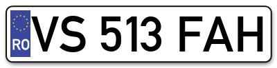 Placuta inmatriculare numar auto  VS-513-FAH, VS 513 FAH, VS513FAH