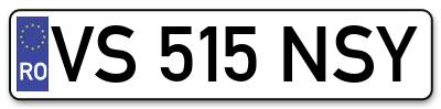 Placuta inmatriculare numar auto  VS-515-NSY, VS 515 NSY, VS515NSY