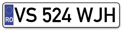 Placuta inmatriculare numar auto  VS-524-WJH, VS 524 WJH, VS524WJH