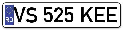 Placuta inmatriculare numar auto  VS-525-KEE, VS 525 KEE, VS525KEE