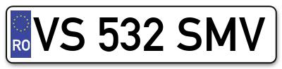 Placuta inmatriculare numar auto  VS-532-SMV, VS 532 SMV, VS532SMV