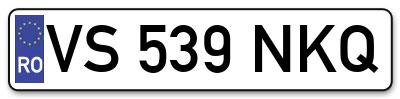 Placuta inmatriculare numar auto  VS-539-NKQ, VS 539 NKQ, VS539NKQ
