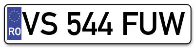 Placuta inmatriculare numar auto  VS-544-FUW, VS 544 FUW, VS544FUW