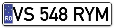 Placuta inmatriculare numar auto  VS-548-RYM, VS 548 RYM, VS548RYM