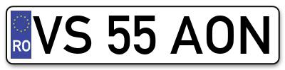 Placuta inmatriculare numar auto  VS-55-AON, VS 55 AON, VS55AON