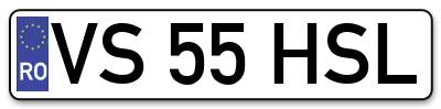 Placuta inmatriculare numar auto  VS-55-HSL, VS 55 HSL, VS55HSL