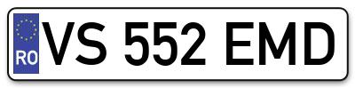 Placuta inmatriculare numar auto  VS-552-EMD, VS 552 EMD, VS552EMD