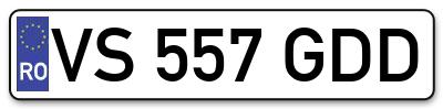 Placuta inmatriculare numar auto  VS-557-GDD, VS 557 GDD, VS557GDD