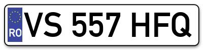 Placuta inmatriculare numar auto  VS-557-HFQ, VS 557 HFQ, VS557HFQ