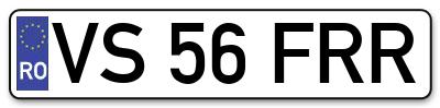 Placuta inmatriculare numar auto  VS-56-FRR, VS 56 FRR, VS56FRR